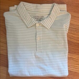 Calvin Klein Boys XL Polo Shirt - Mint Stripes